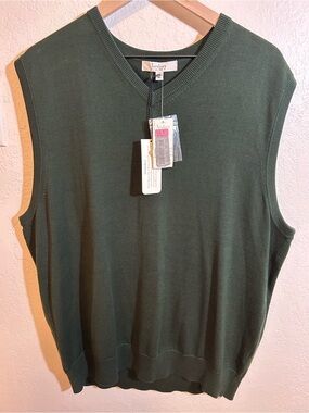 Silk Cotton Blend Turnbury Men’s Sweater Vest XL Preppy Academia Old Money